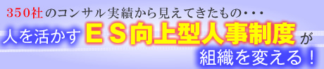 350社のコンサル実績から見えてきたもの 人を活かすES向上型人事制度が組織を変える!